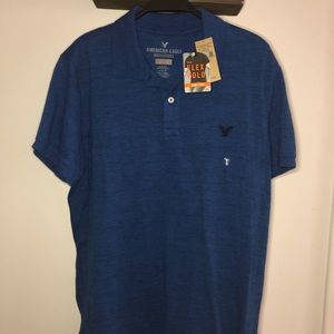 American Eagle Core Flex Blue Polo Medium
